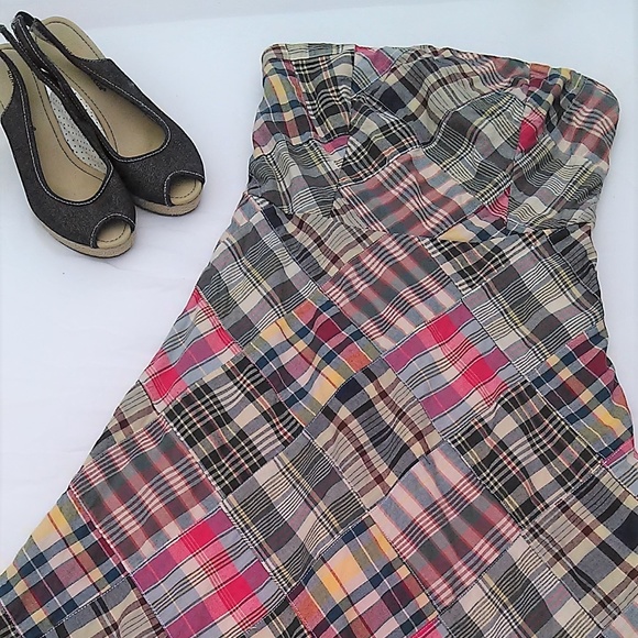 American Eagle Outfitters Dresses & Skirts - American Eagle Women's Size 0 Madras Patchwork Plaid Strapless Sun Dress
